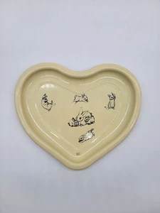 Herzförmiger Hase Kaninchen Teller Emaille beschichtet Metallteller - Bild 1 von 9