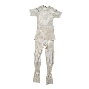 Vintage LL Bean Herren Fischer Matrose Oberteil/Unterteil Netz Netz Set Creme Coverup M/L - Bild 1 von 8