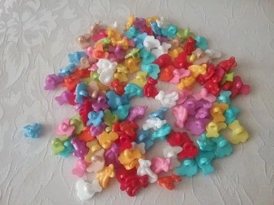 Knöpfe, Teddy, ( K224), Kunststoff, 12 x15 mm, 100 Stück, mehrfarbig - Bild 1 von 4