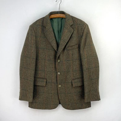 Bob Parratt Tweed Hacking Jacket Mens 40R Green Check Shooting Hunting Blazer - Image 1 of 4