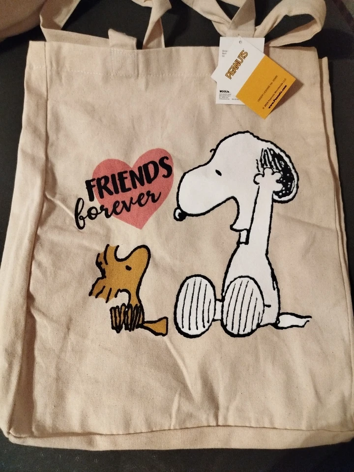 Snoopy mit Woodstock Shopper Baumwolltasche - Bild 1 von 2