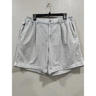 Aerie Women's Large Striped Linen Blend Relaxed Fit Wide Leg Shorts - Image 1 of 4