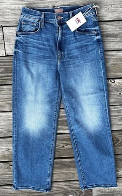 Mother Womens Out of the Blue The Lil Zip Rambler Flood Straight Jeans 28 New - Image 1 of 4