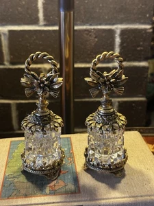 BOTELLA DE PERFUME VINTAGE, vidrio y metal dorado Ormolu - Imagen 1 de 9