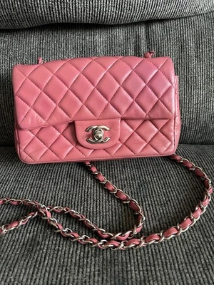 CHANEL Clásico Mini Bolso Rosa (Parcial Spa) Auténtico Foto 1 de 4