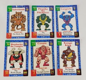 Monster Wrestlers in My Pocket Grapple Cards Matchbox X 6 - Picture 1 of 4