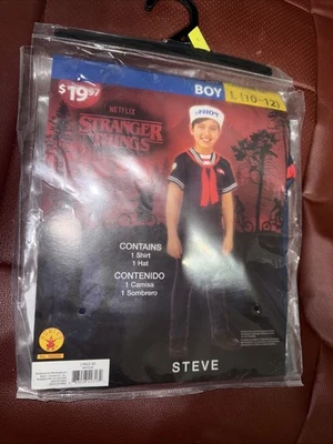 Fantasia de Halloween Stranger Things Steve Ahoy meninos tamanho grande 10-12 (CAIXAm) - Imagem 1 de 4