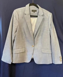 Talbots One Button Aberdeen Blazer Light Navy gemustert Gr. 16 makellos - Bild 1 von 3