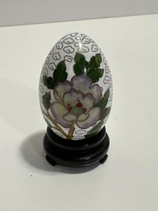 Vintage Miniature Cloisonne Style Decorative Ornate Egg with Stand from Japan - Picture 1 of 9