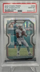 2020 PANINI PRIZM #339 TUA TAGOVAILOA SILVER PRIZM RC ROOKIE GEM MINT PSA 10 - Picture 1 of 2