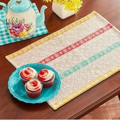 The Pioneer Woman Multi Stripe Fabric Placemats Farmhouse Rectangle 4 Piece Set - Image 1 of 4