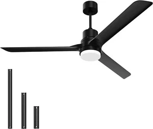 alescu Ceiling Fans with Lights and Remote,52”Black Indoor and Outdoor Ceiling F - Picture 1 of 10