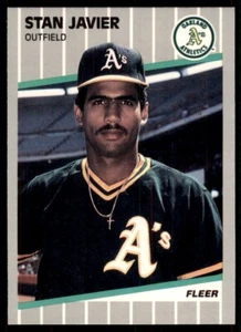 1989 Fleer Stan Javier . Oakland Athletics #13 - Picture 1 of 2