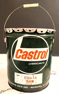 Very Rare Vintage CASTROL Lubricants CHAIN SAW Oil Can -- 5 Gallon -- five gal - Picture 1 of 12