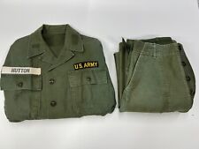 USGI OG-107 Utility Uniform Jacket & Pants Set Minty with Patches Named Officer