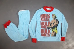 Vintage 1990 Hulk Hogan Rules Rock N' Wrestling Pajamas Size 12 Titan Sports - Picture 1 of 7