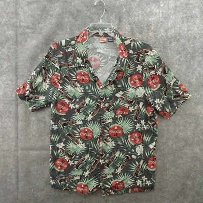 Coca Cola Mens Shirt Large Classic Hawaiian Short Sleeve Floral 100% Rayon - Image 1 of 4