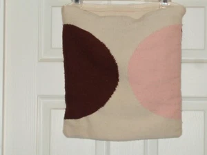 JONATHAN ADLER Decorative THROW PILLOW COVER SHAM Wool PINK & BROWN Circles - Picture 1 of 3