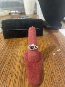 Size 8.5 Ring, Garnet & Sterling Silver 925 Oval Shape Ring - Picture 1 of 8