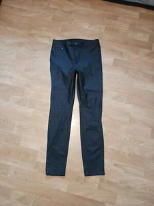 H&M Faux Leather Black Jeggings Size 33X32 &Denim High Waist - Picture 1 of 10