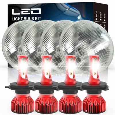 5.75 5-3/4 Round LED Headlights 4PC For Cadillac DeVille-Eldorado 1962-1974 - Image 1 of 4