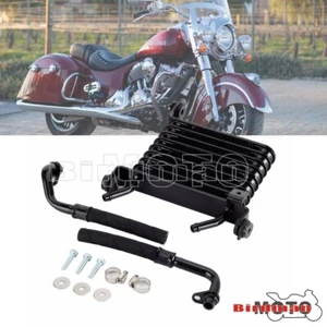 Black Oil Cooler Cooling Device Radiator For Indian Chief Vintage Classic 16-20 - Picture 1 of 12
