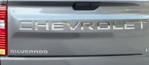 VINYL - Chrome Tailgate letters Chevrolet Silverado 2019-2025 Decals - Picture 1 of 14