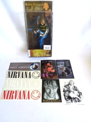 NIRVANA, CURT COBAIN, NECA 2006 Figura Kurt Cobain 7", Lote Pegatinas Vinilo Nuevo Foto 1 de 4