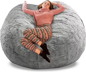 Bean Bag 4ft (COVER Only) Soft Sofa Giant Chair Ultra Soft Big Fluffy Microsuede - Picture 1 of 9