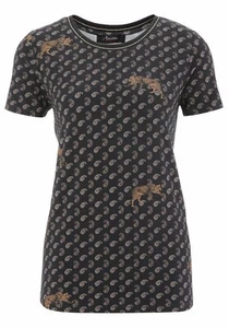 Camiseta Aniston INFORMAL con estampado de cachemira de leopardo en negro - Imagen 1 de 4