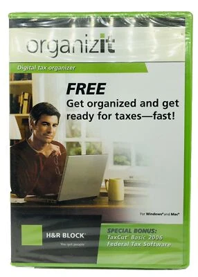 NEW H&R Block Organizeit Digital Tax Organizer 2006 Fed Tax Software CD ROM - Image 1 of 3