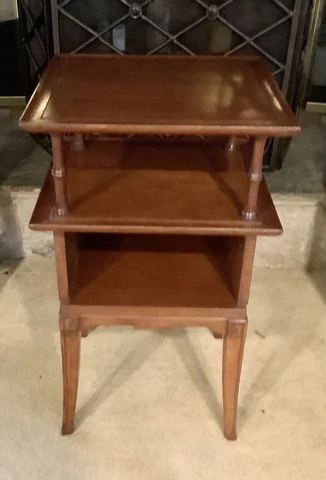 Vintage Mahogany End Side Table~ Two Tier MCM Cover