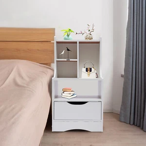 Side Table Cabinet Bedside Furniture Free-standing for Small Space Furniture - Picture 1 of 12