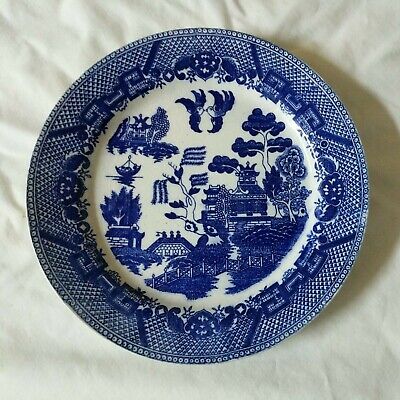 Vintage Blue And White 9  Decorative Plate-Japanese Pagoda Japan Read Desciption • 17.95$