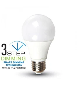 Lampadina a LED E27 A60 9W 4500K° 3 Step Dimerabile in Termoplastica - Picture 1 of 1