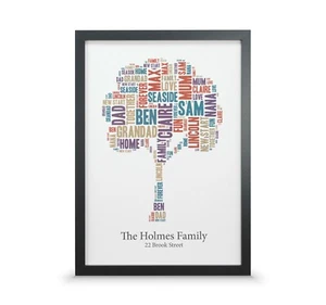 Personalised Family Tree Print – Custom Word Art Gift for Mum, Dad & Grandparent - Picture 1 of 32