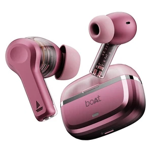 boAt Nirvana Space w/360º Spatial Audio,ANC Up to 32dB,Wireless in Earbuds Pinks - Picture 1 of 7