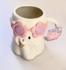 Nuevo ROSA Domingo Mañana Margarita Gafas de Sol Halloween Fantasma Taza - Imagen 1 de 9