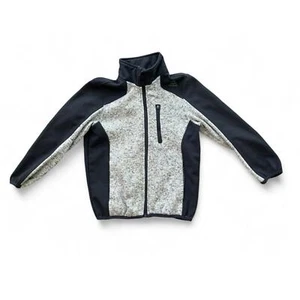 Reebok Boys Full Zip Up Jacket Mock Neck Gray Charcoal Gray Pockets Size 5/6 - Picture 1 of 7