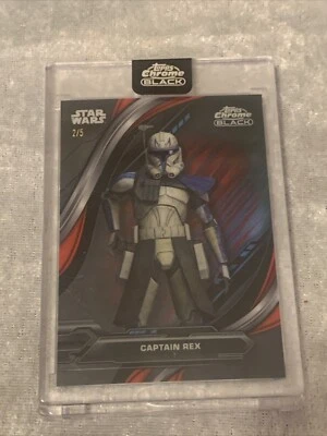 2024 TOPPS CHROME BLACK STAR WARS CAPTAIN REX #SP-8 RED REFRACTOR SSP# 2/5 - Image 1 of 3
