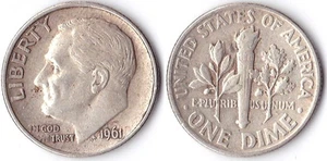 U.S.A. 1 DIME ROOSEVELT 1961 - Picture 1 of 1
