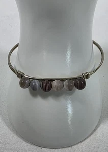 Luca & Danni Handmade Natural Botswana Agate Bracelet Bangle Born In USA - Picture 1 of 6