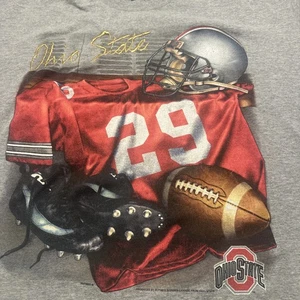 Camicia vintage Ohio State Buckeyes uomo XL grigia Lee sport noce moscata ricamata made USA - Foto 1 di 10