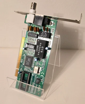 PCI Network / LAN Card, 10Mbps, RJ45 BNC Coaxial Ethernet -  RTL8029AS - TESTED - Image 1 of 4