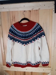 Maglione Eddie Bauer donna maglione lana medio Fair Isle giogo nordico - Foto 1 di 4