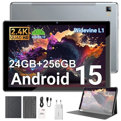 Neu Tablet Android 15 24GB+256GB(1TB TF) 8000mAh 10.1 Zoll 4G LTE WlFl6 13MP IPS - Bild 1 von 4