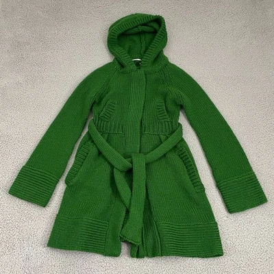 Cárdigan Free People Cinturón Mujer S Verde Lana Botón Oculto Capucha Tejido Suéter Foto 1 de 4