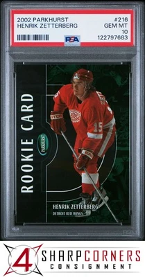 2002 PARKHURST #216 HENRIK ZETTERBERG RC #/500 POP 3 PSA 10 - Imagem 1 de 3
