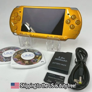 Sony PSP-3000 Bright Yellow Console & New Battery USB Cable Ship From US 46 - Picture 1 of 20