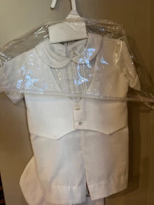 Vintage Alexis Baby Junge 3-teiliger Taufanzug Verkleidung Baby Größe 3 Monate - Bild 1 von 9